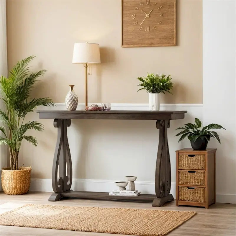 48-Inch Rustic Vintage Console Table,Farmhouse Style Entryway Table