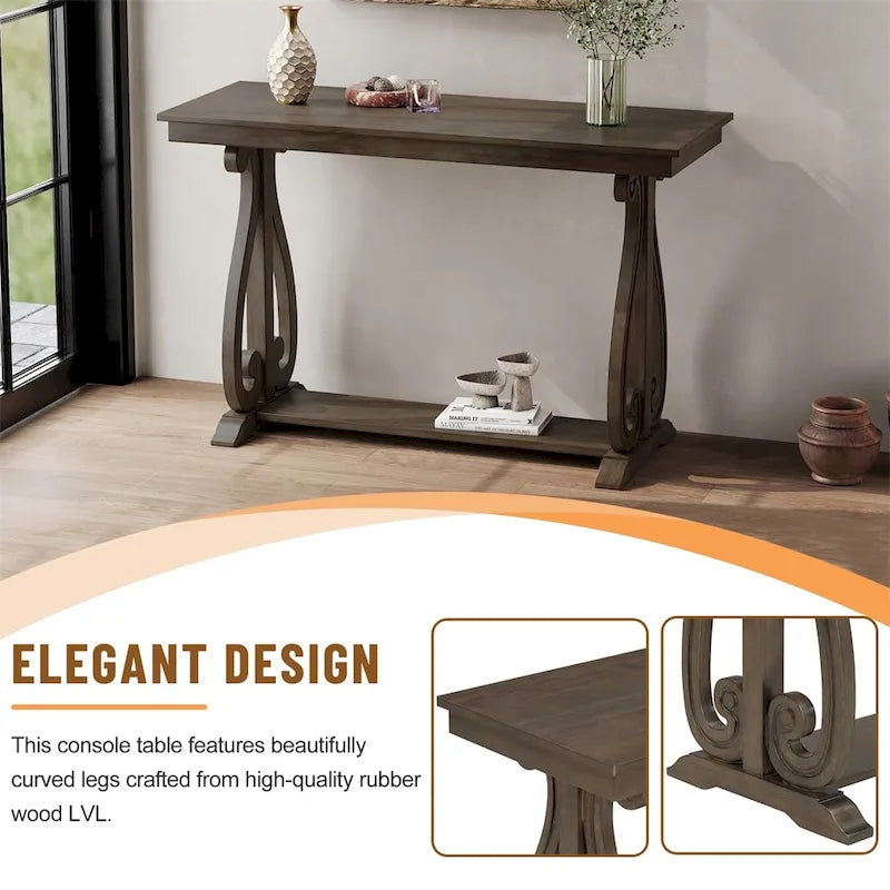 48-Inch Rustic Vintage Console Table,Farmhouse Style Entryway Table
