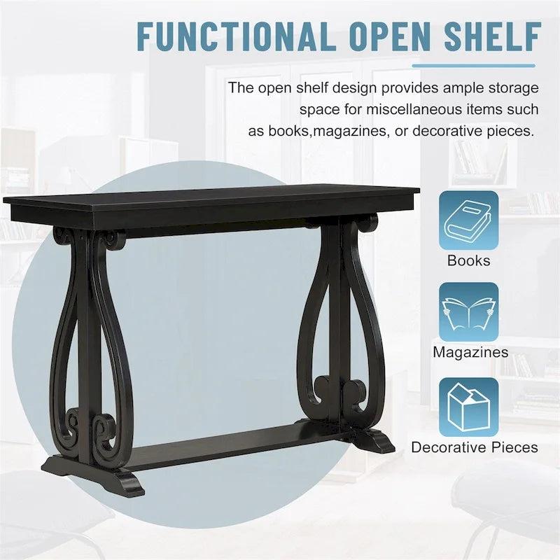 48-Inch Rustic Vintage Console Table,Farmhouse Style Entryway Table