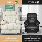 Power Lift Recliner Chair for Elderly, Fabric Lift Chairs w/ Extended Footrest, with 2 Cup Holders,Side Pockets, Remote Control