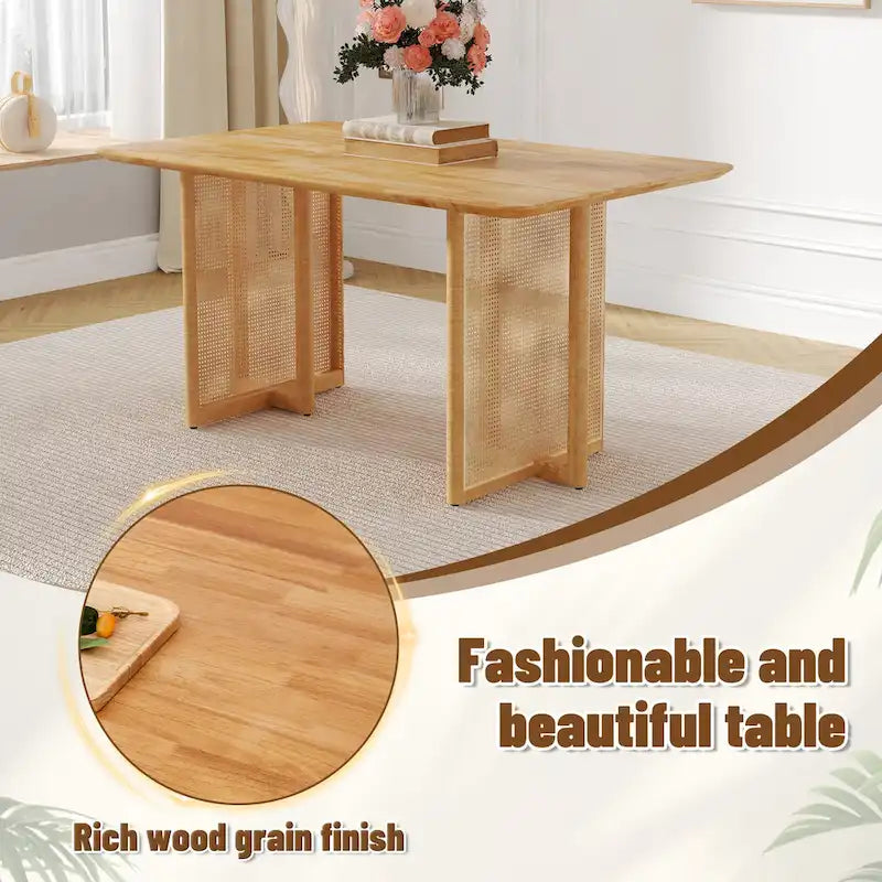59 Retro-Tisch aus Gummibaumholz mit Walnussholz-Finish