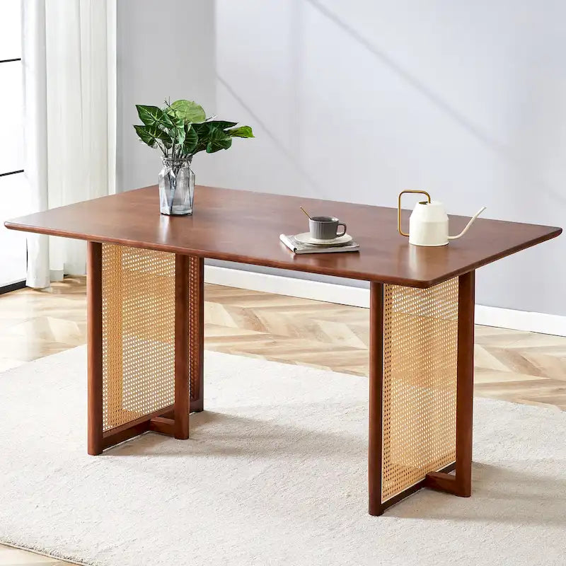 59 Retro-Tisch aus Gummibaumholz mit Walnussholz-Finish