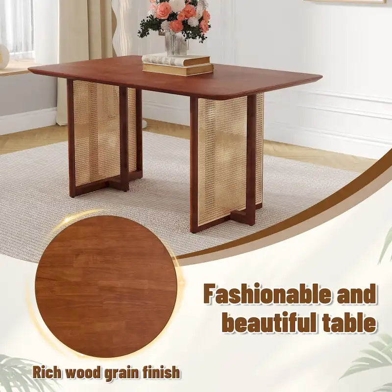 59 Retro-Tisch aus Gummibaumholz mit Walnussholz-Finish