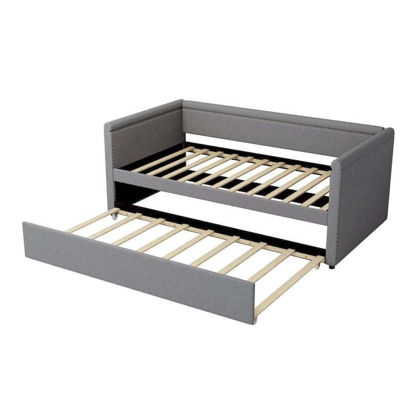 Upholstered Twin Daybed with Trundle