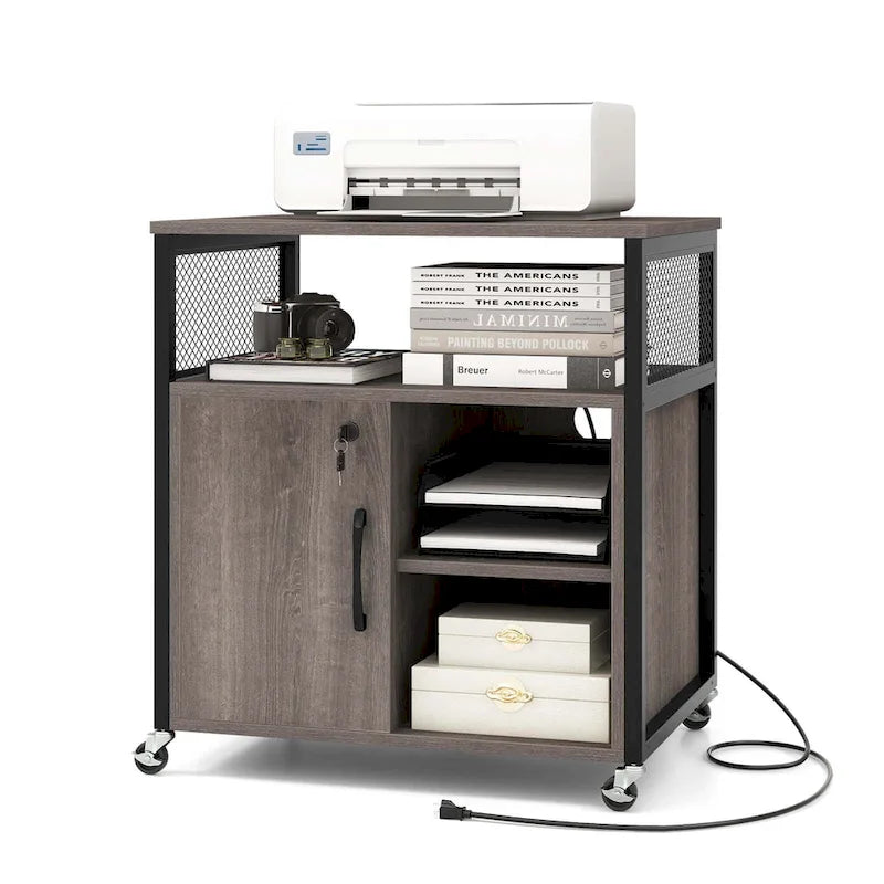 File Cabinet on Wheels with Charging Station & Cable - See Details