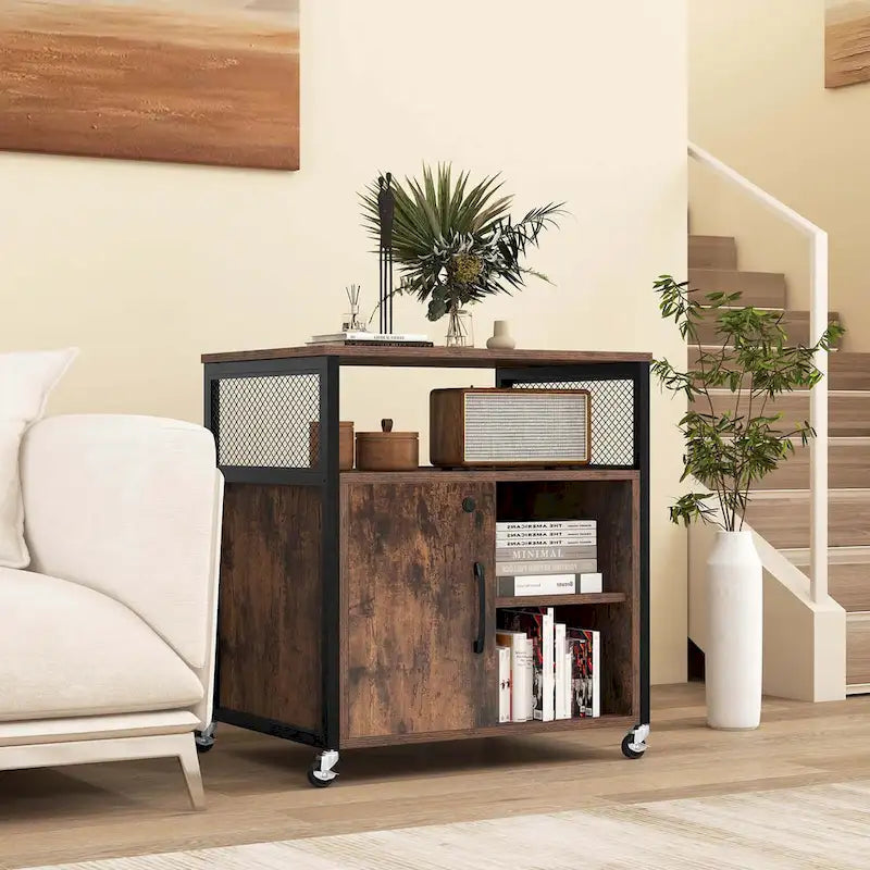 File Cabinet on Wheels with Charging Station & Cable - See Details