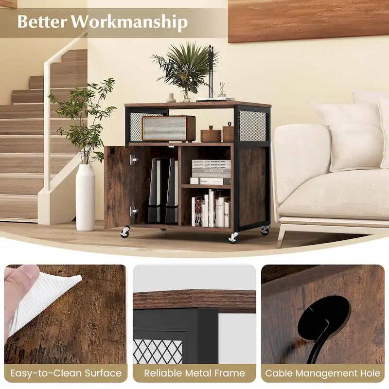 File Cabinet on Wheels with Charging Station & Cable - See Details