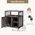 File Cabinet on Wheels with Charging Station & Cable - See Details