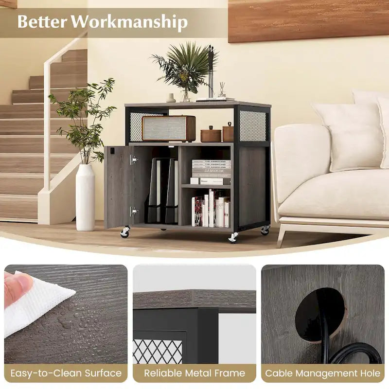File Cabinet on Wheels with Charging Station & Cable - See Details