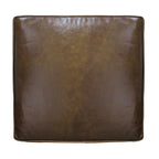 Accent Chair, Handcrafted Slatted Mango Wood, Buffalo Leather Cushions, Angled Legs