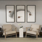 Accent Chair, Handcrafted Slatted Mango Wood, Buffalo Leather Cushions, Angled Legs