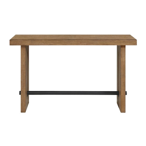 60 Wide Sofa Table with 2 Legs, Weathered Oak
