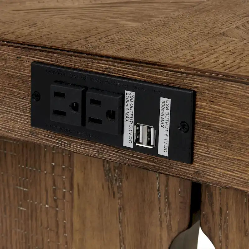 60 Wide Sofa Table with 2 Legs, Weathered Oak
