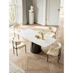 Modern Stylish Dining Table with Rectangle White Slate Top