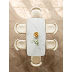 Modern Stylish Dining Table with Rectangle White Slate Top