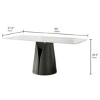 Modern Stylish Dining Table with Rectangle White Slate Top