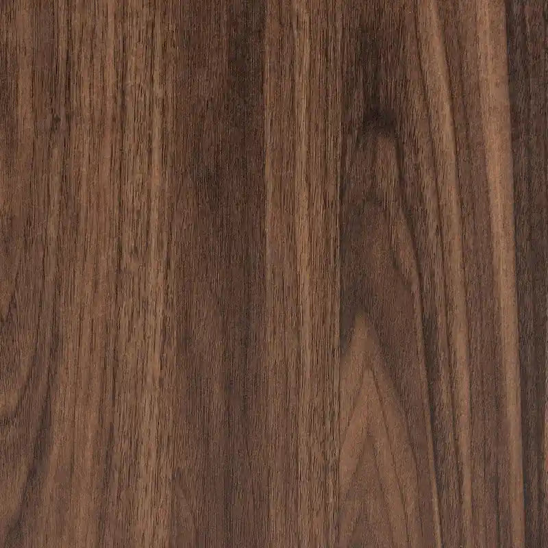 Modern Walnut Brown Finished Wood and Black Metal 1-Drawer End Table