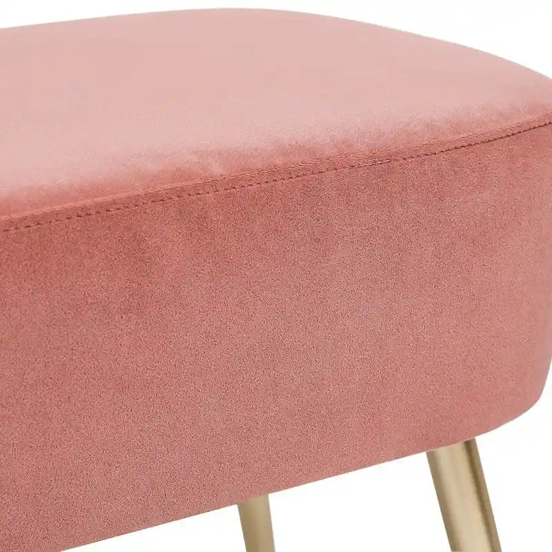 Velvet Bench Footrest, Bed End Stool Metal Legs, Dressing Chair
