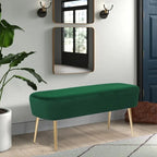 Velvet Bench Footrest, Bed End Stool Metal Legs, Dressing Chair