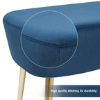 Velvet Bench Footrest, Bed End Stool Metal Legs, Dressing Chair