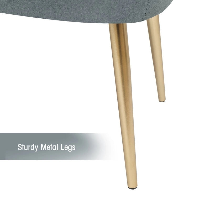 Velvet Bench Footrest, Bed End Stool Metal Legs, Dressing Chair