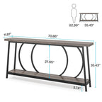 70.9 Inch Console Table with Storage Extra Long Narrow Sofa Couch Console Table