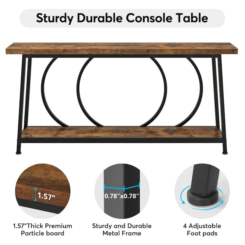 70.9 Inch Console Table with Storage Extra Long Narrow Sofa Couch Console Table