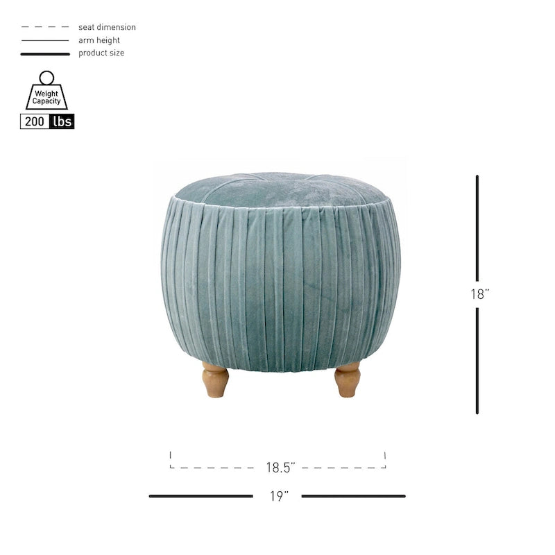 Velvet Small Round Ottoman