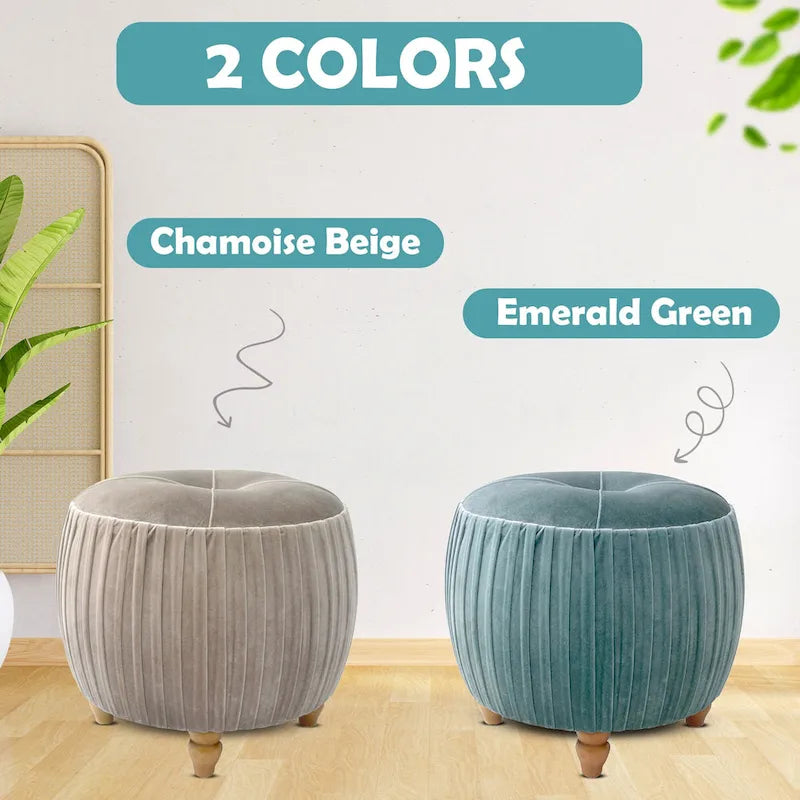 Velvet Small Round Ottoman