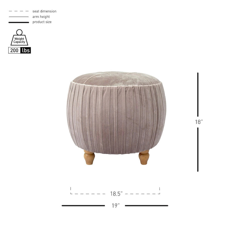 Velvet Small Round Ottoman