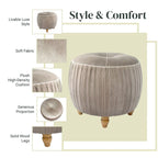Velvet Small Round Ottoman