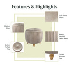 Velvet Small Round Ottoman