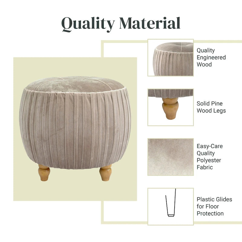 Velvet Small Round Ottoman