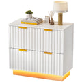 2 Drawers File Cabinet LED Lighting Lateral Filing Cabinet for Home Office
