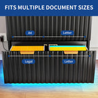 2 Drawers File Cabinet LED Lighting Lateral Filing Cabinet for Home Office