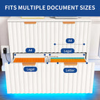 2 Drawers File Cabinet LED Lighting Lateral Filing Cabinet for Home Office