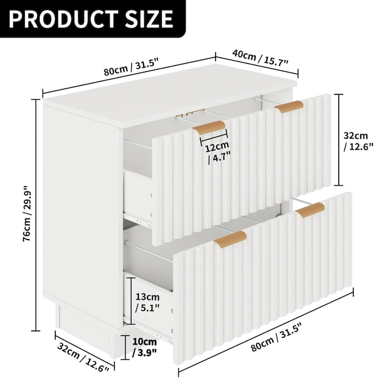 2 Drawers File Cabinet LED Lighting Lateral Filing Cabinet for Home Office