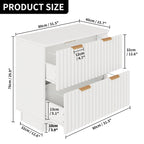 2 Drawers File Cabinet LED Lighting Lateral Filing Cabinet for Home Office