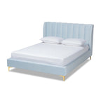 Glam Velvet Fabric Platform Bed