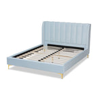 Glam Velvet Fabric Platform Bed