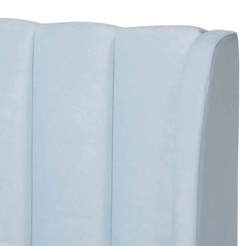 Glam Velvet Fabric Platform Bed