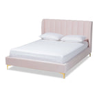 Glam Velvet Fabric Platform Bed