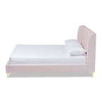 Glam Velvet Fabric Platform Bed