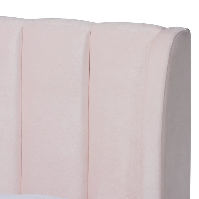 Glam Velvet Fabric Platform Bed
