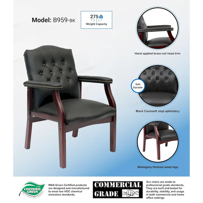 Traditional Black Guest Chair