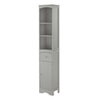 Freestanding Linen Tower Tall Bathroom Storage Cabinet with Drawer MDF and Adjustable Shelf