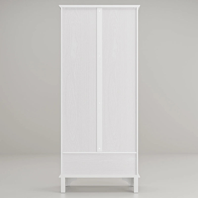 Oak Finish Wooden Curio Cabinet Display Storage Case Bathroom Cabinet - 70.9Hx31.5W