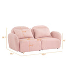 Living Room Furniture Lazy Sofa Loveseat Teddy Fabric White