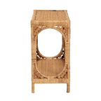 Modern Bohemian Light Honey Rattan Console Table