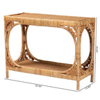 Modern Bohemian Light Honey Rattan Console Table